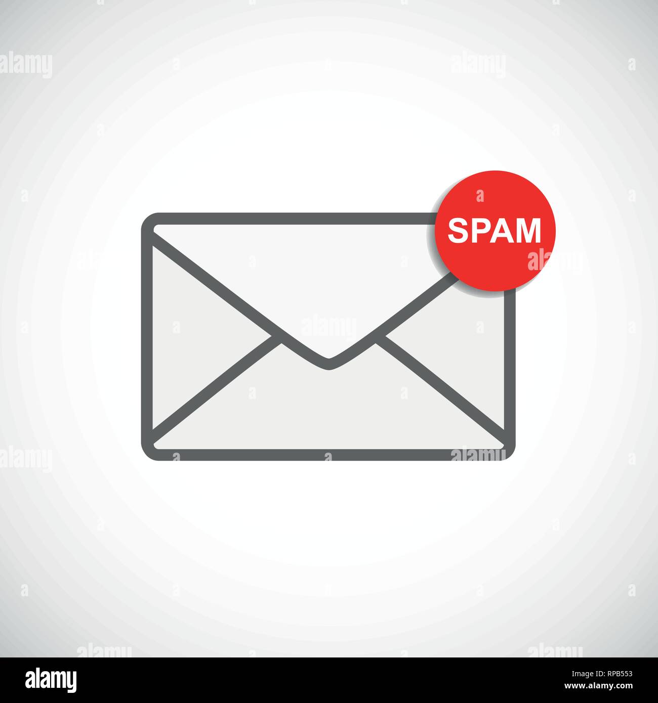 Mail icona a forma di busta con messaggio di spam illustrazione vettoriale EPS10 Illustrazione Vettoriale