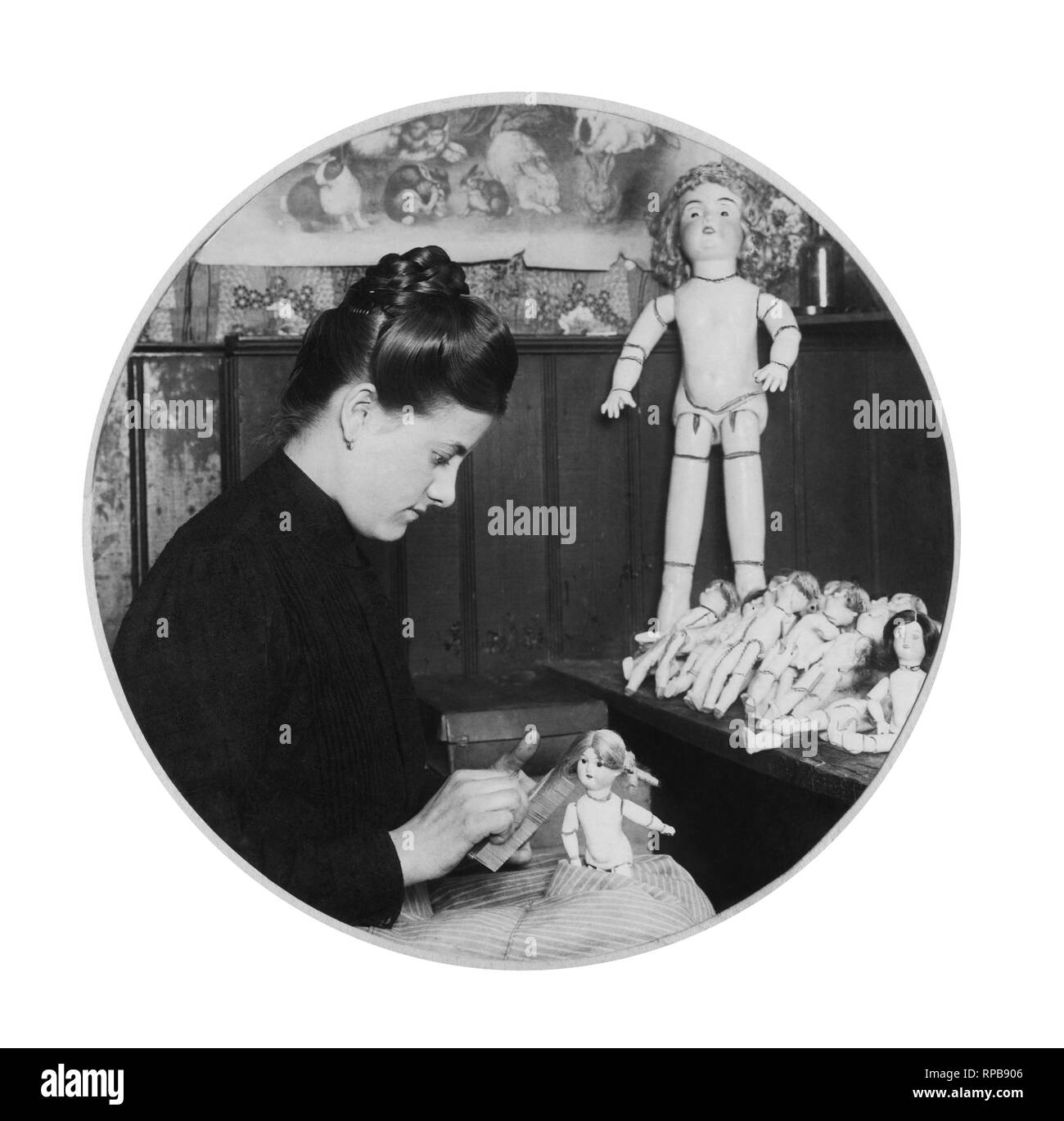 Italia 1910, bambole artigianali Foto Stock