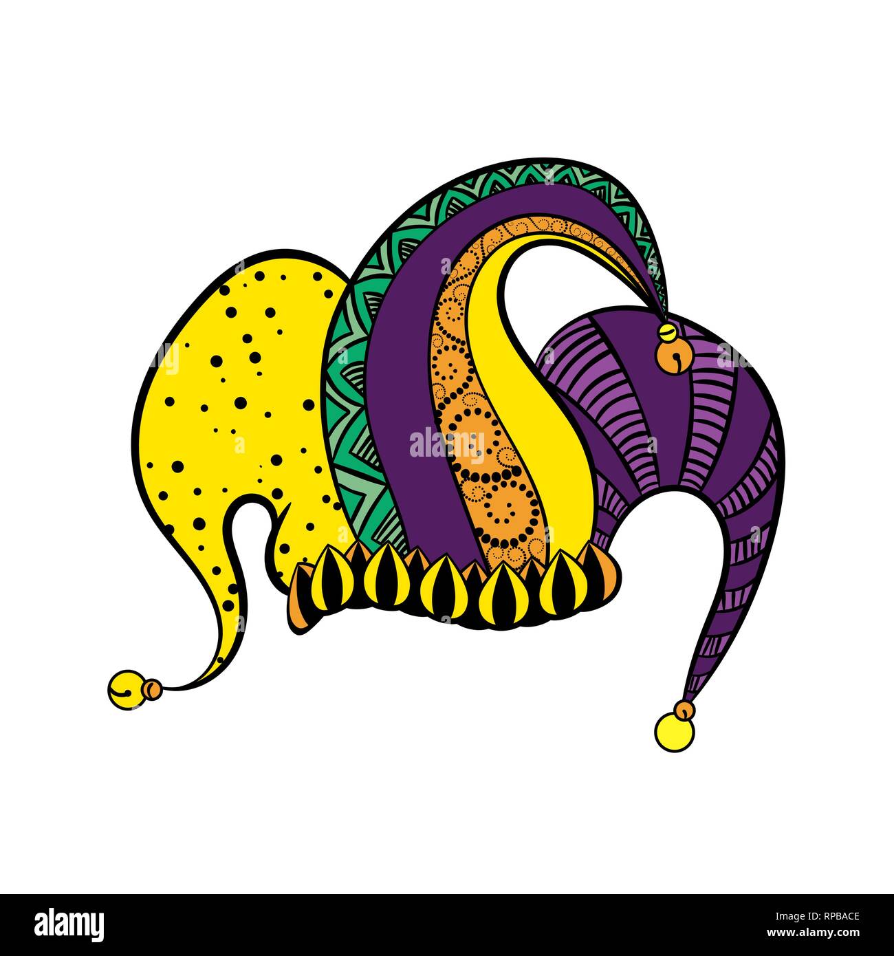 Jester's hat. Illustrazione Vettoriale. Illustrazione Vettoriale