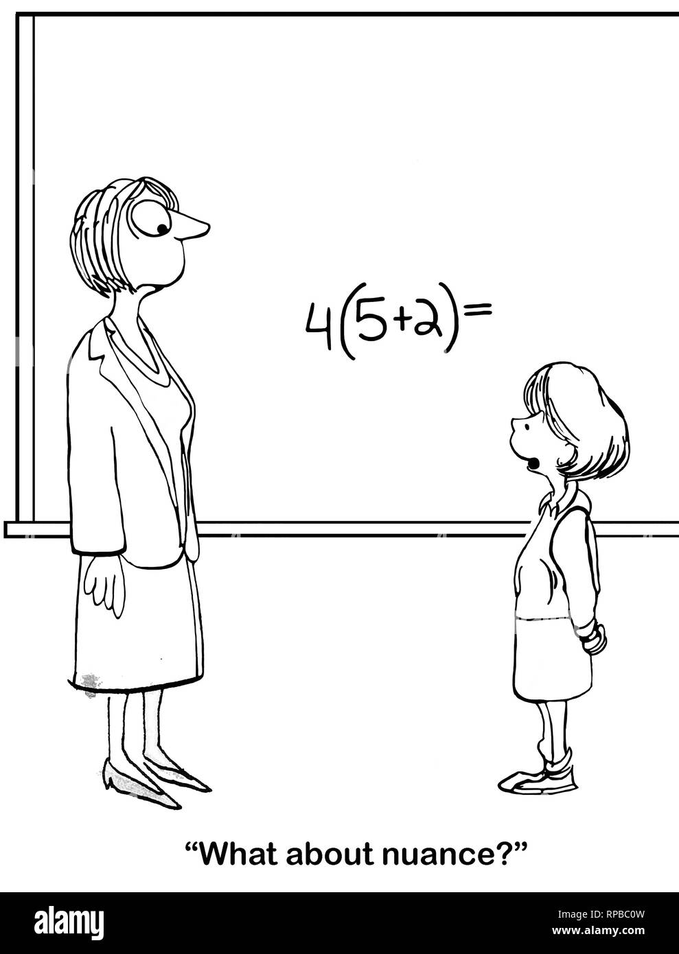 Insegnante vuole una risposta specifica alla equazione matematica Foto Stock