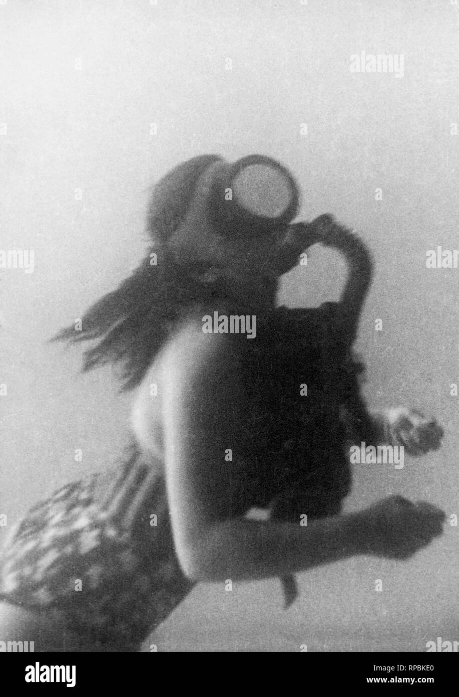 La pesca subacquea, 1940 Foto Stock