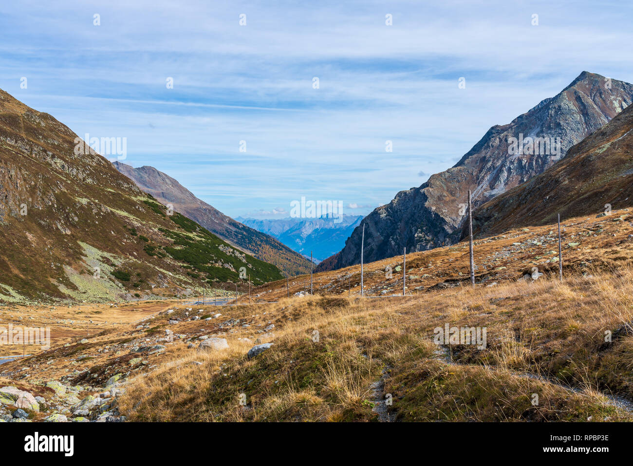 La splendida vista dal Fluela passano vicino a Davos - Grigioni, Svizzera, Europa. Foto Stock