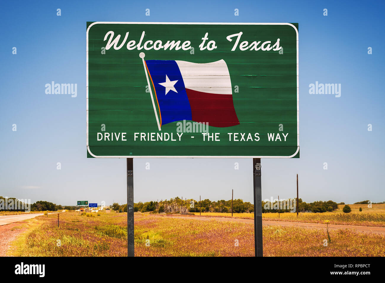 Benvenuti al Texas State segno Foto Stock