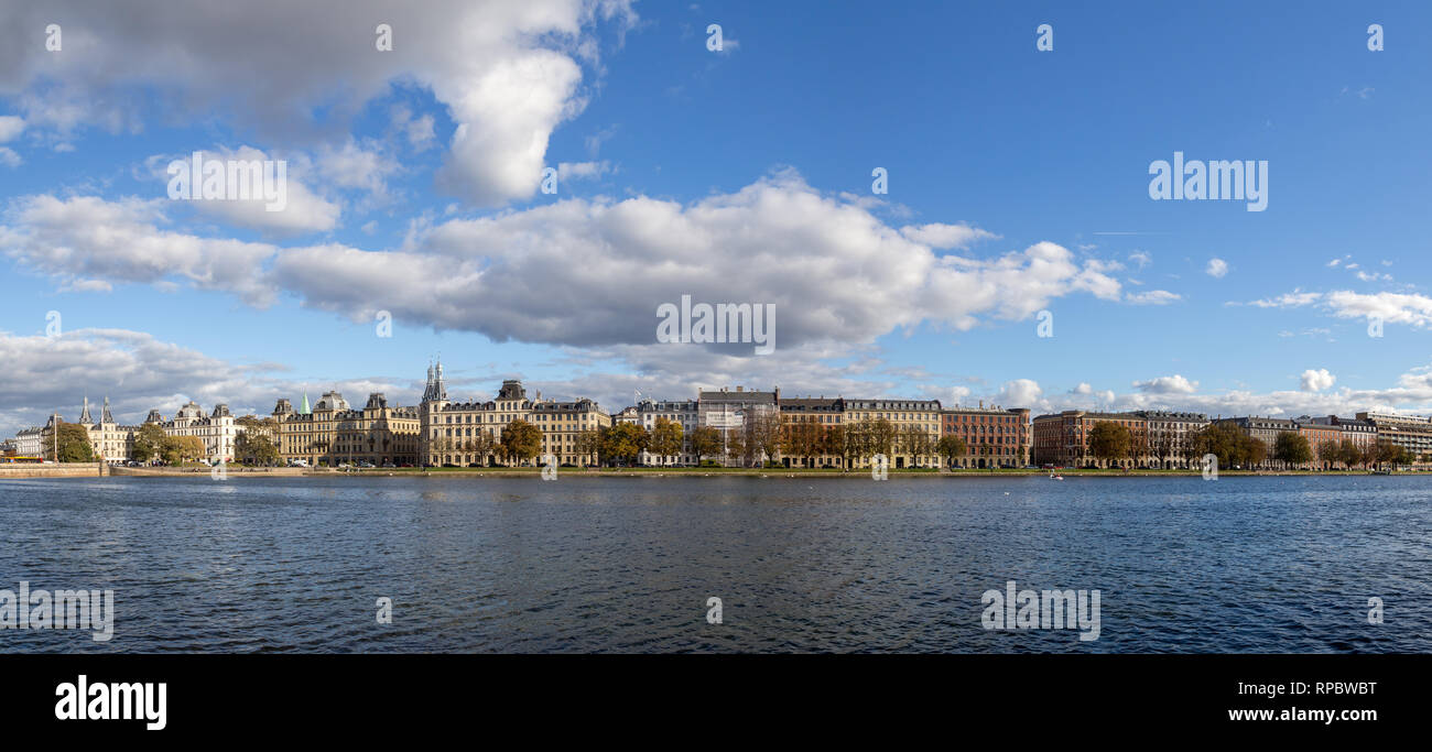 Vista panoramica sopra i laghi di Copenhagen, Danimarca Foto Stock
