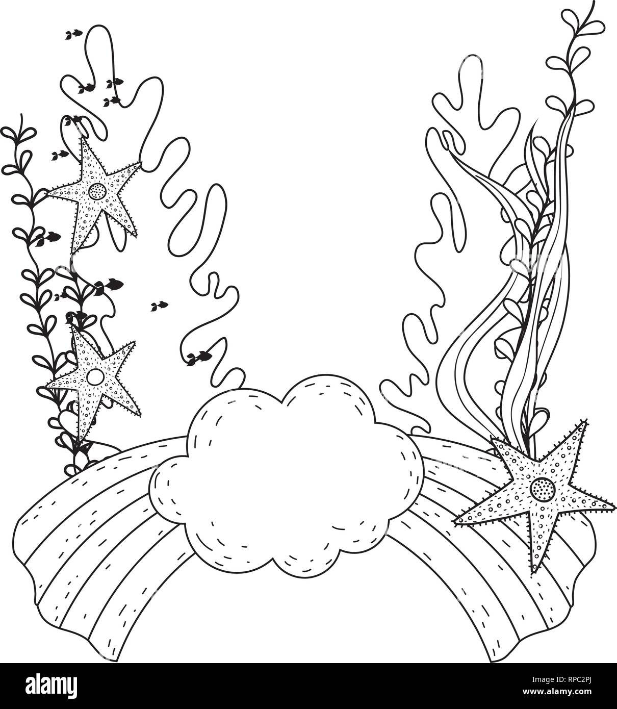 Bella scena sottomarino di arcobaleno Illustrazione Vettoriale