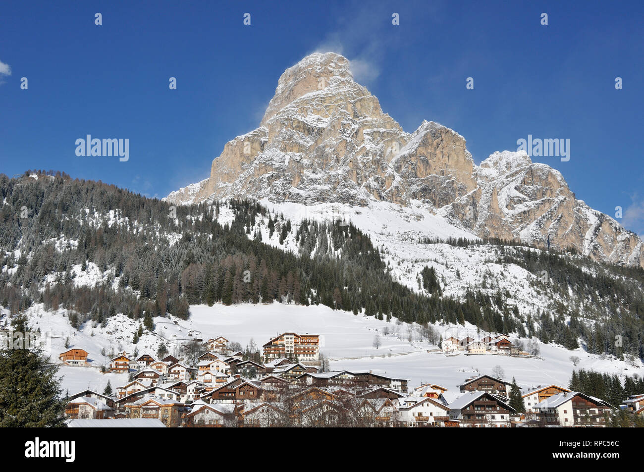 Corvara in Badia. Trentino Alto Adige. L'Italia. Montagna Sassongher. Foto Stock