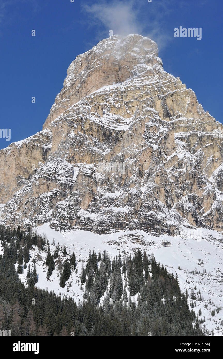 Corvara in Badia. Trentino Alto Adige. L'Italia. Montagna Sassongher. Foto Stock
