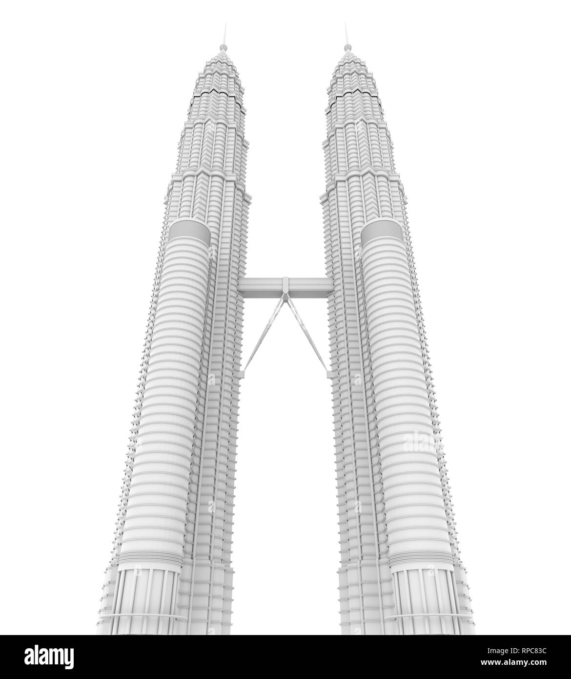 Kuala Lumpur Twin Tower isolato Foto Stock