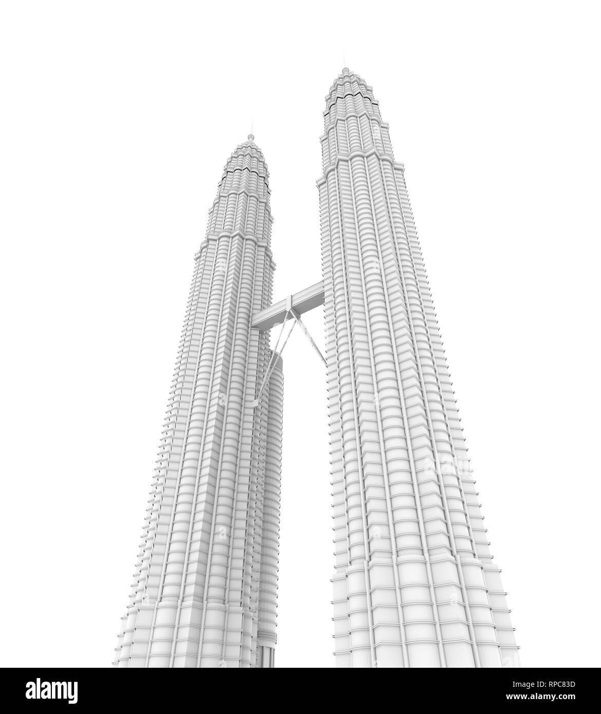 Kuala Lumpur Twin Tower isolato Foto Stock