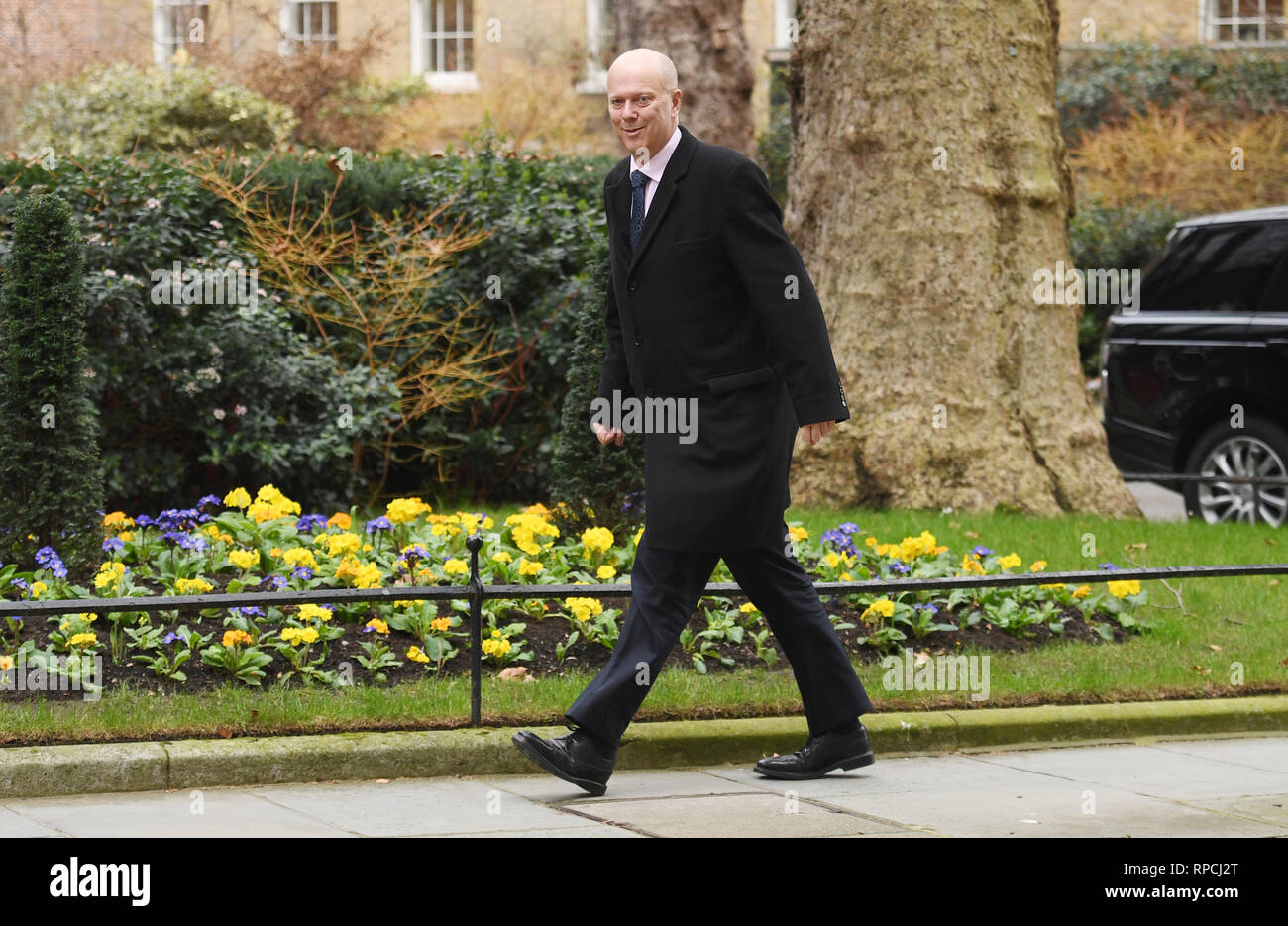 Segretario dei trasporti Chris Grayling a Downing Street, Londra. Foto Stock