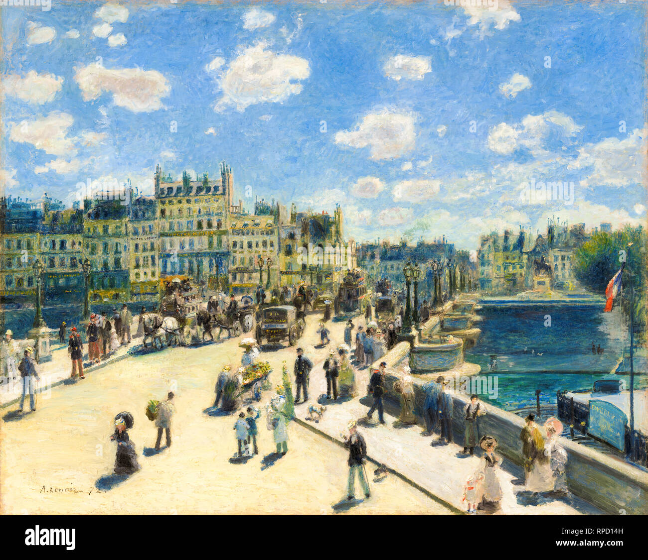 Renoir, Pont Neuf, Parigi, pittura ad olio su tela, 1872 Foto Stock