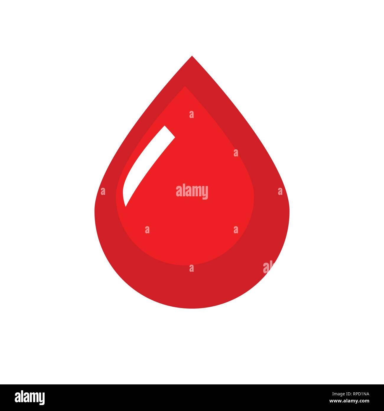 Vettore di sangue e la relativa icona. Piatto rosso simbolo di caduta Illustrazione Vettoriale