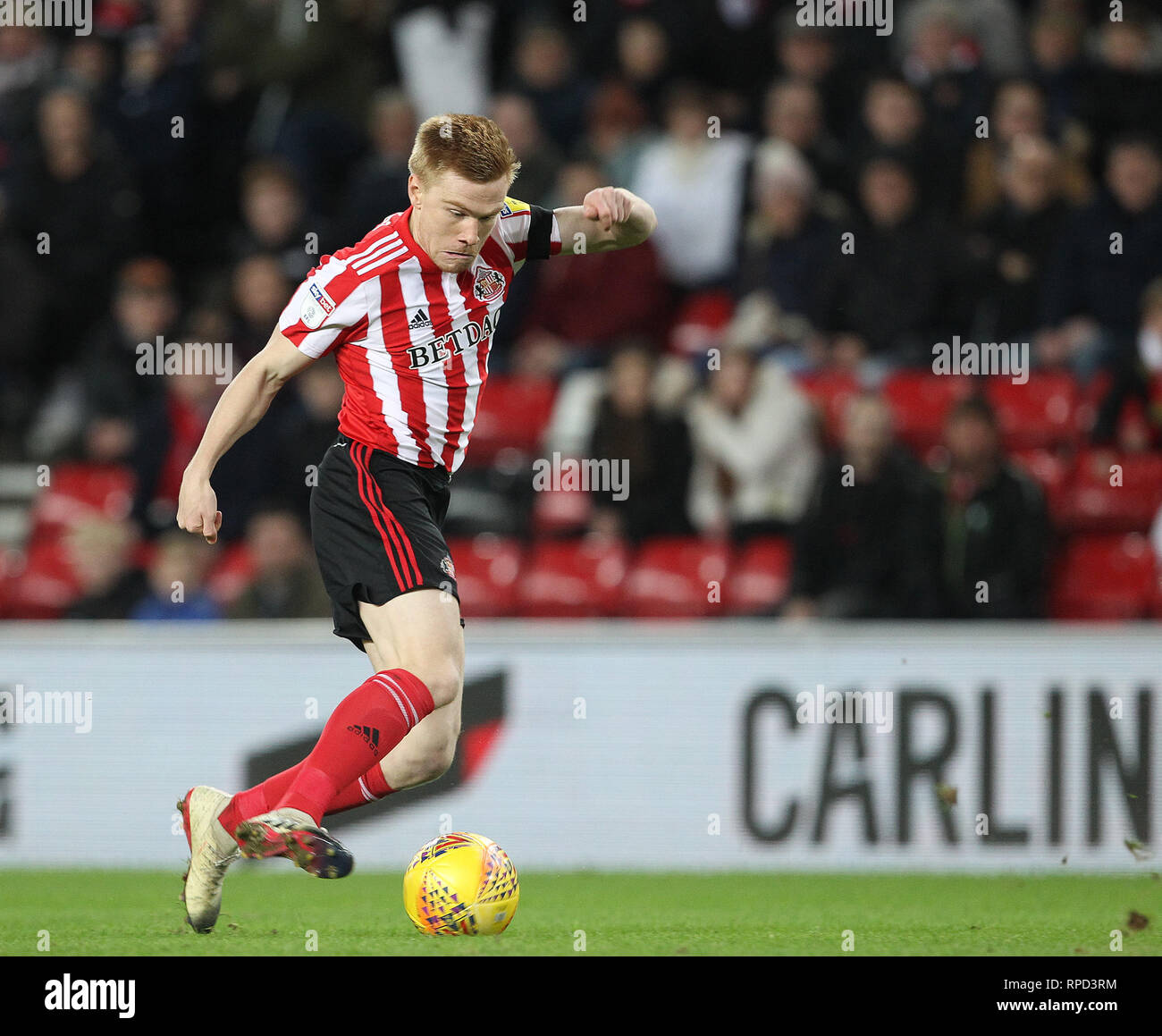 SUNDERLAND, Regno Unito. 12Febbraio. Duncan Watmore di Sunderland durante la scommessa del Cielo lega 1 corrispondenza tra Sunderland e Blackpool allo stadio di luce, Sunderland martedì 12 febbraio 2019. (Credit: Mark Fletcher | MI News) Foto Stock