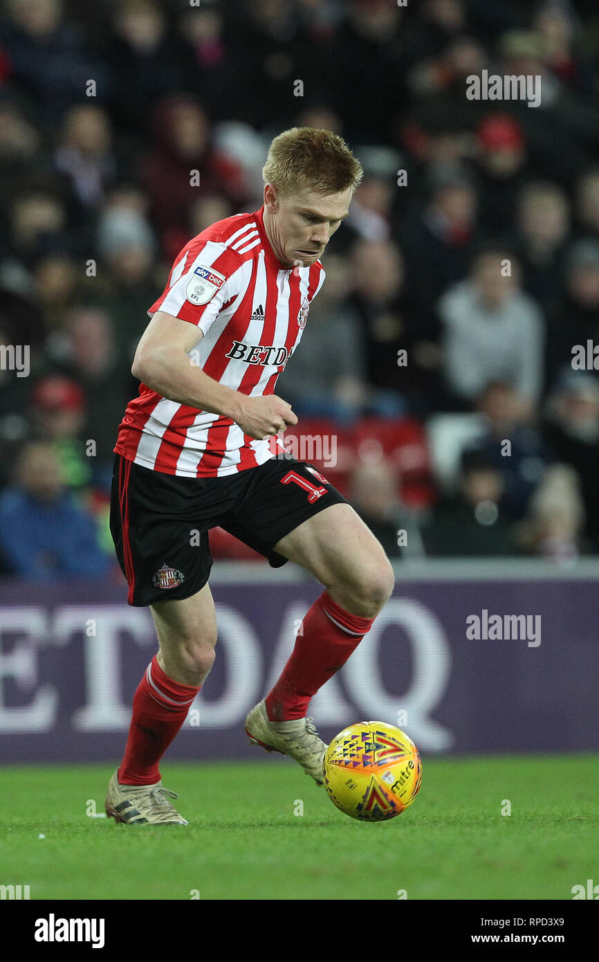 SUNDERLAND, Regno Unito. 12Febbraio. Duncan Watmore di Sunderland durante la scommessa del Cielo lega 1 corrispondenza tra Sunderland e Blackpool allo stadio di luce, Sunderland martedì 12 febbraio 2019. (Credit: Mark Fletcher | MI News) Foto Stock