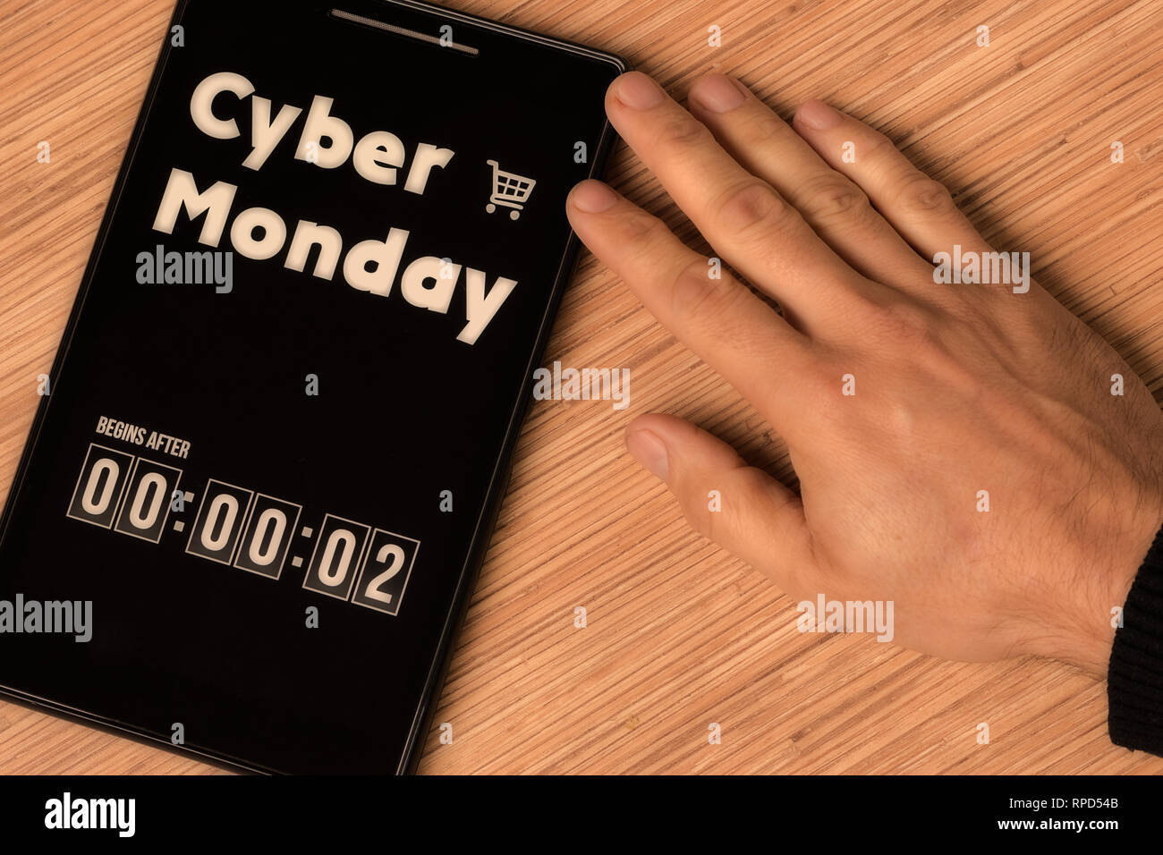 Cyber Lunedi inizia dopo Foto Stock