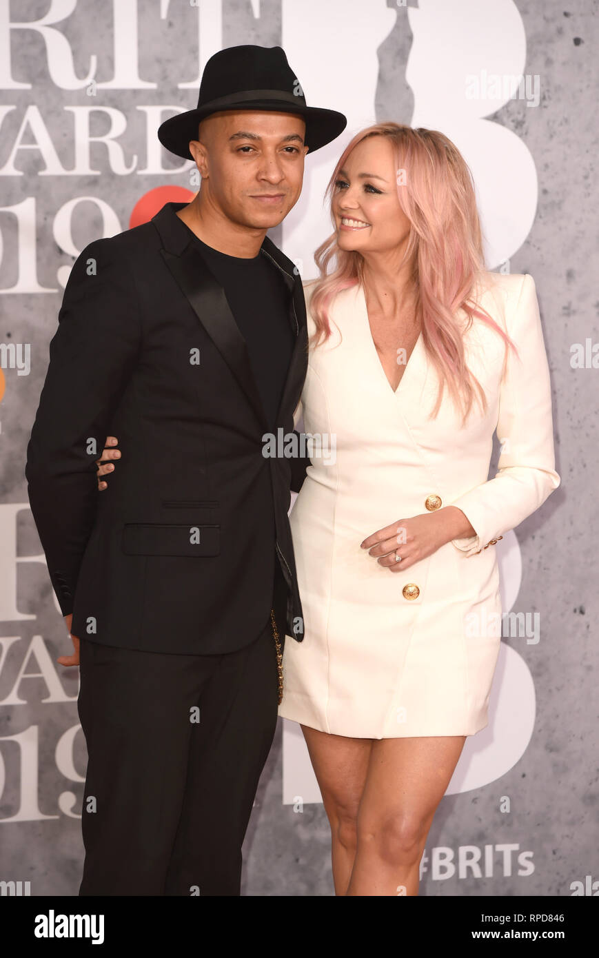 Foto deve essere accreditato ©Alpha premere 079965 20/02/2019 Jade Jones e Emma Bunton Brit Awards 2019 all'O2 Arena di Londra Foto Stock