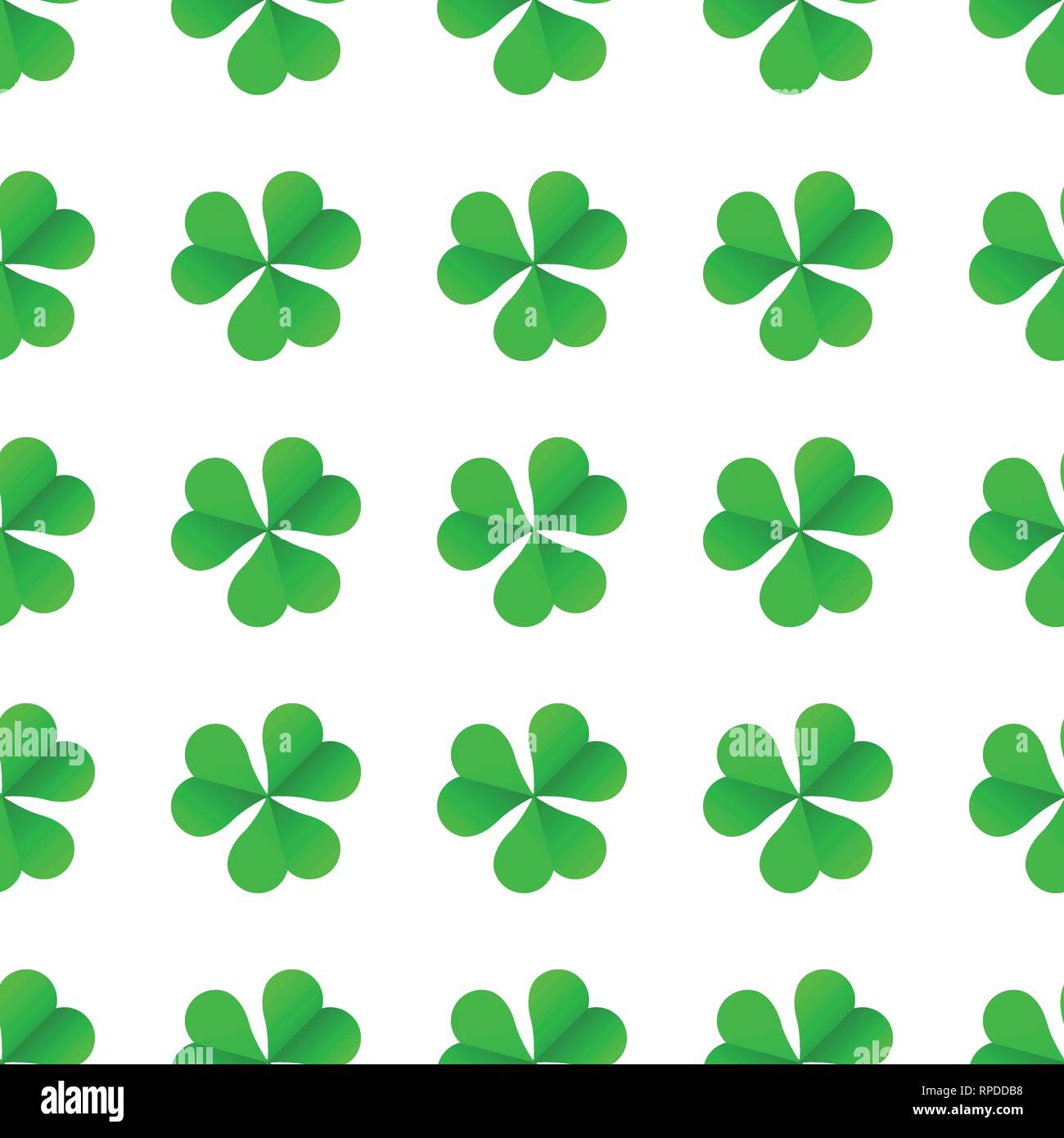 Verde trifoglio irlandese di San Patrizio giorno perfetta configurazione vettore Illustrazione Vettoriale