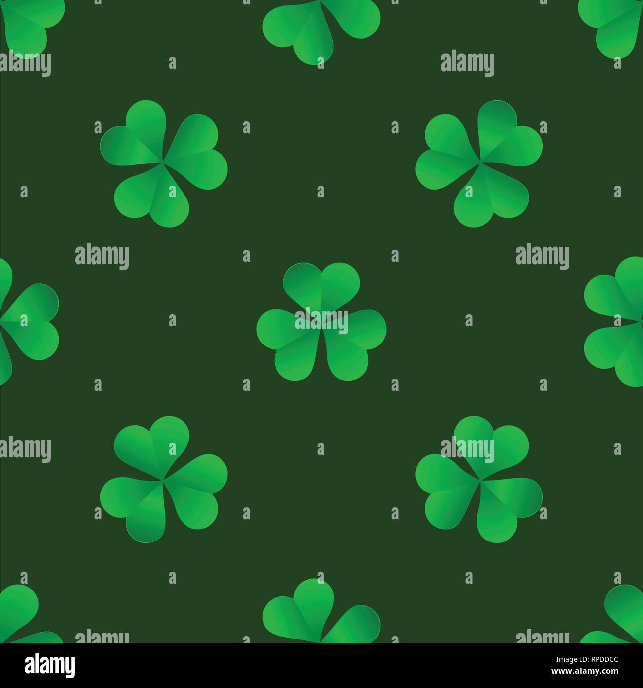 Verde trifoglio irlandese trifoglio per San Patrizio giorno perfetta configurazione vettore Illustrazione Vettoriale
