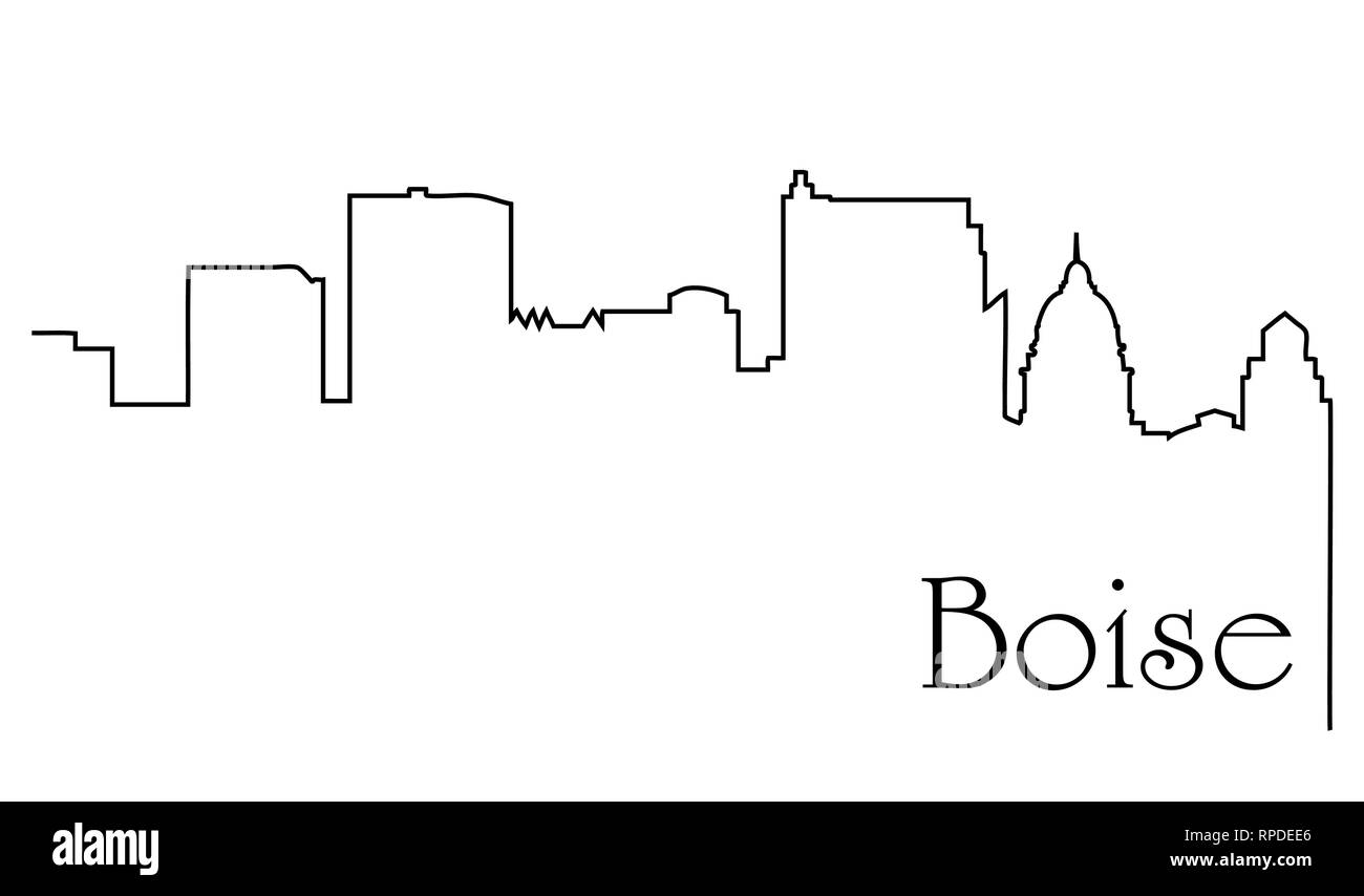 Boise City un disegno astratto con sfondo cityscape Illustrazione Vettoriale