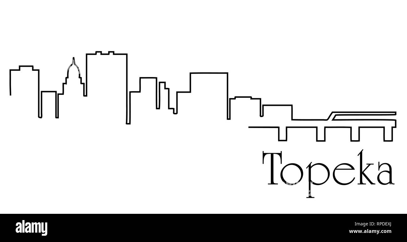 Topeka city un disegno astratto con sfondo cityscape Illustrazione Vettoriale