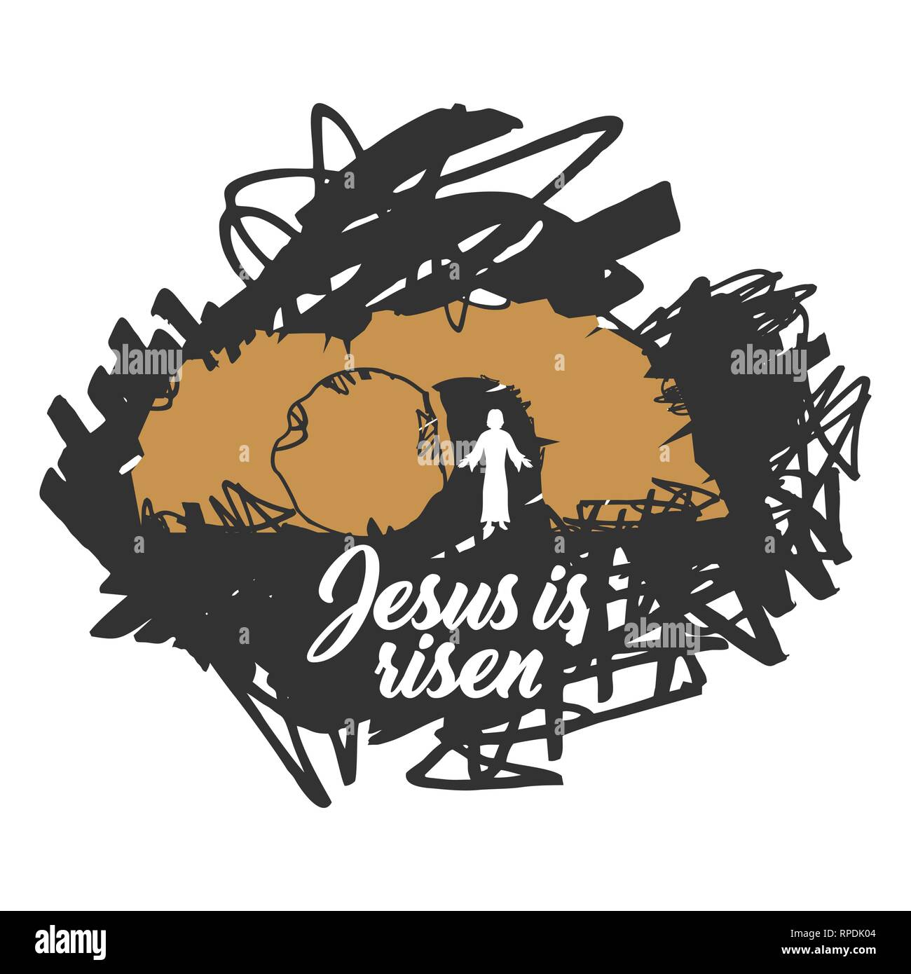 Illustrazione di pasqua. Gesù Cristo è risorto. Illustrazione Vettoriale