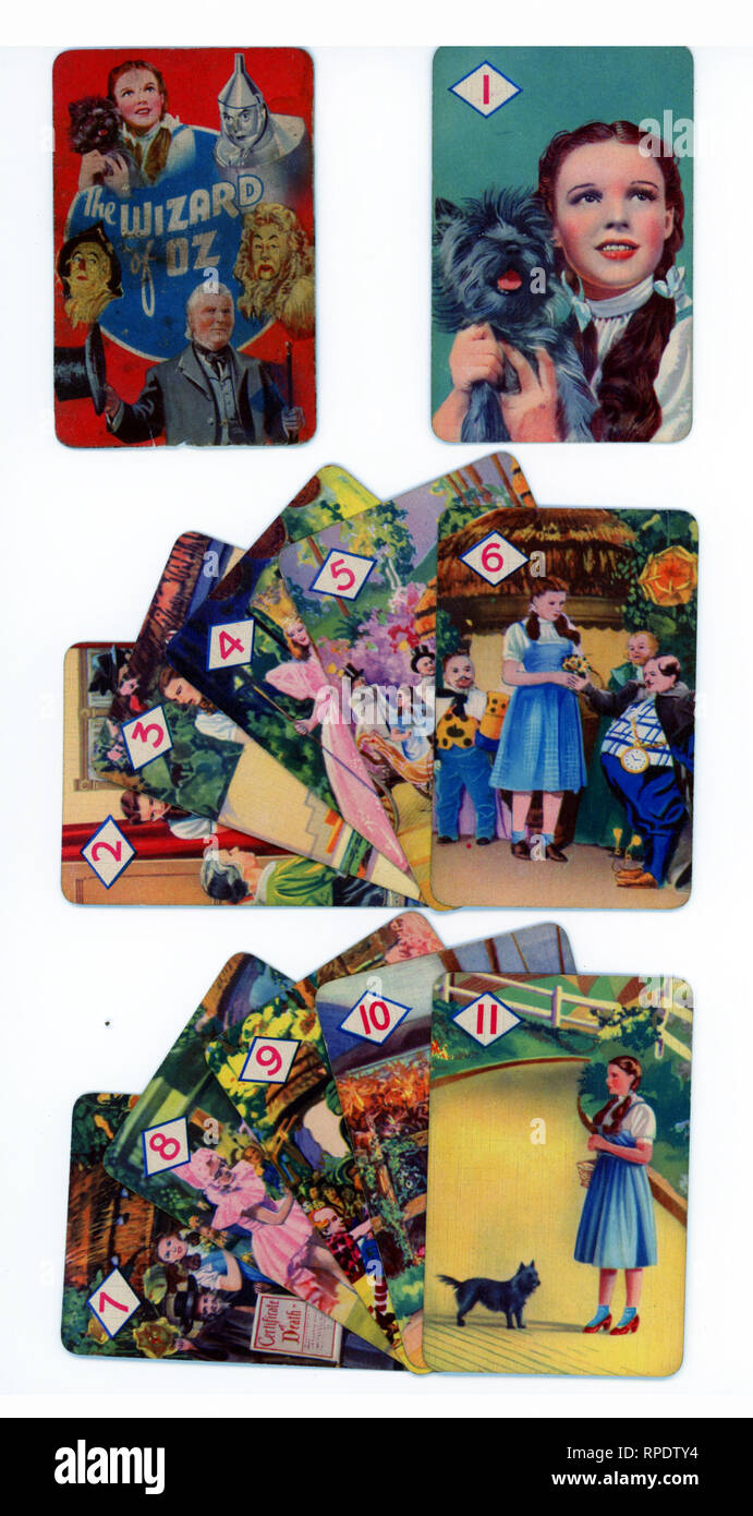 The Wizard of Oz gioco di carte prodotte a Londra nel 1940 da Castell fratelli, Ltd. (Pepys marca) in concomitanza con il lancio del film M.G.M. nel Regno Unito nel corso di tale anno Foto Stock