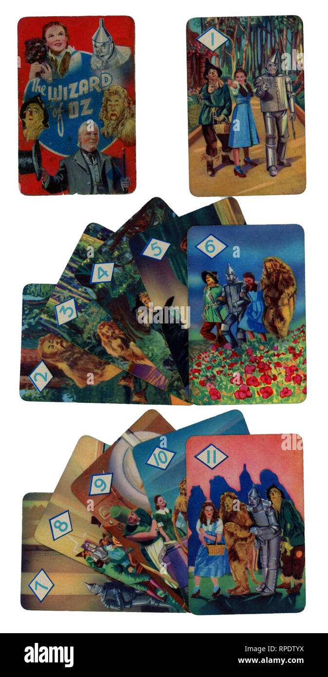 The Wizard of Oz gioco di carte prodotte a Londra nel 1940 da Castell fratelli, Ltd. (Pepys marca) in concomitanza con il lancio del film M.G.M. nel Regno Unito nel corso di tale anno Foto Stock