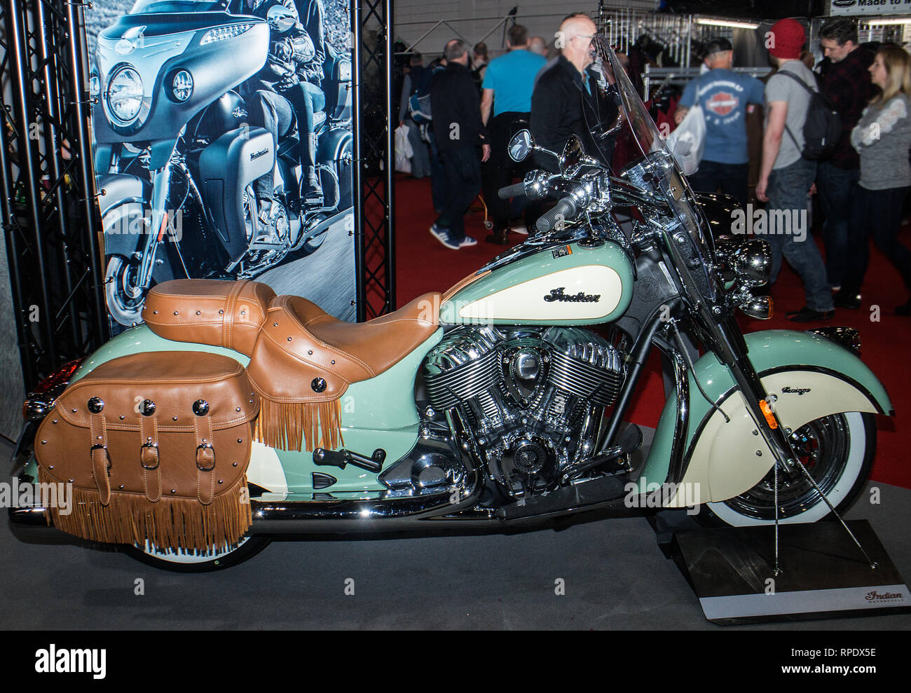 Un capo indiano Vintage presso il London Motorcycle Show 2019 Foto Stock
