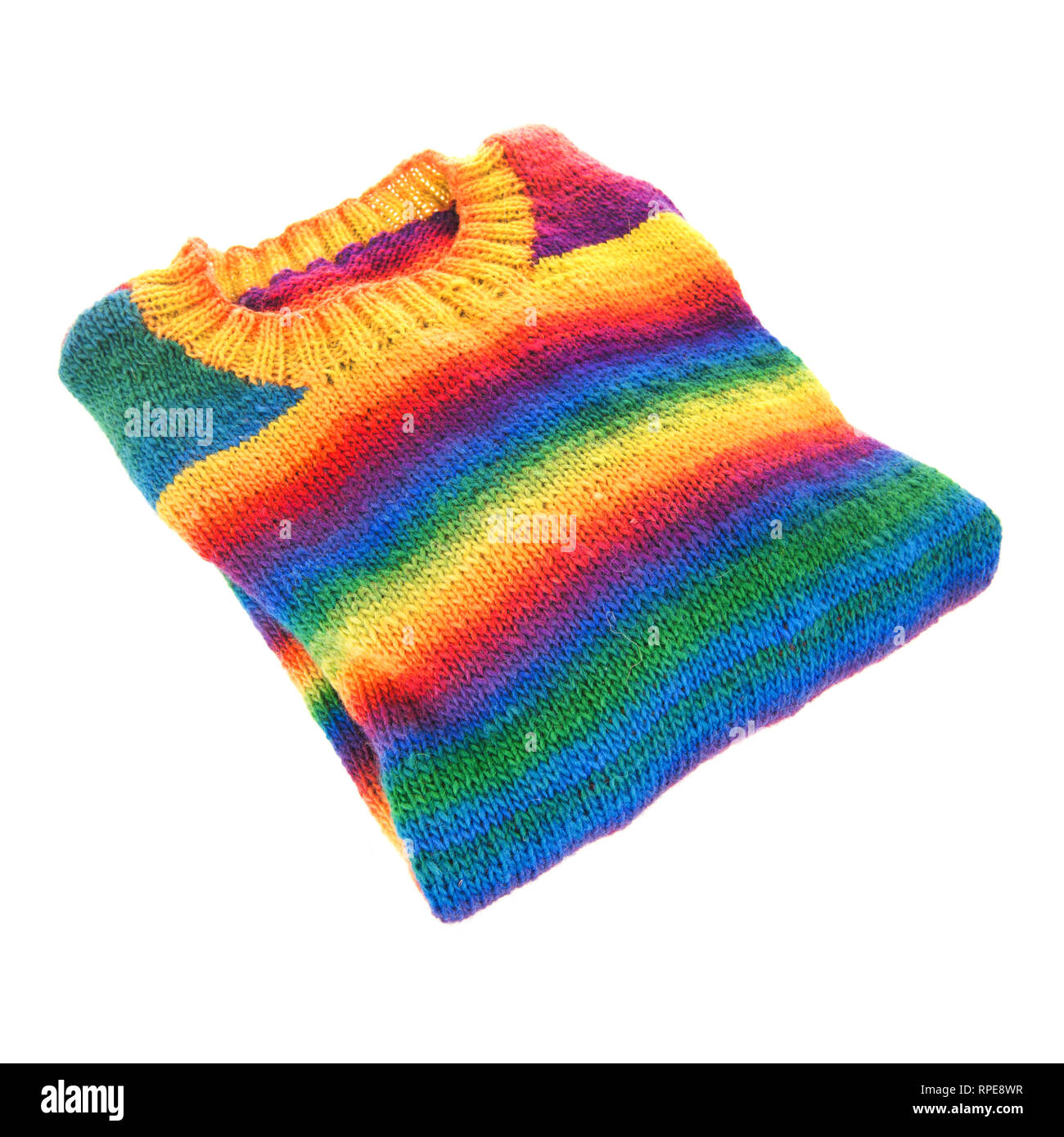 Colorate ponticello a maglia isolate su sfondo bianco Foto Stock