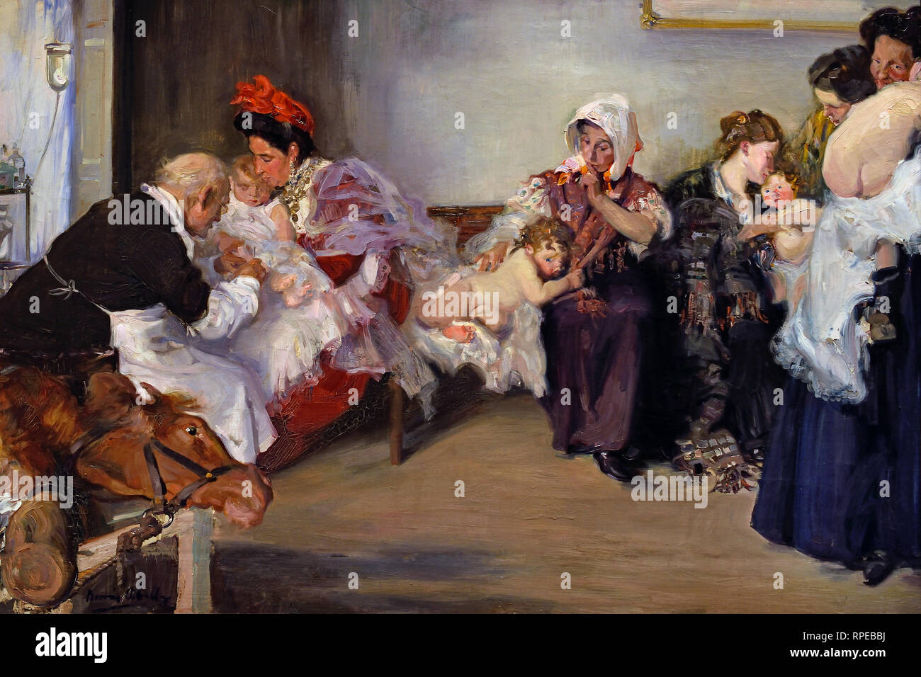 Inoculazione del bambini 1900 da Vicente Borrás y Abellá 1867-1945, Spagna, Spagnolo Foto Stock