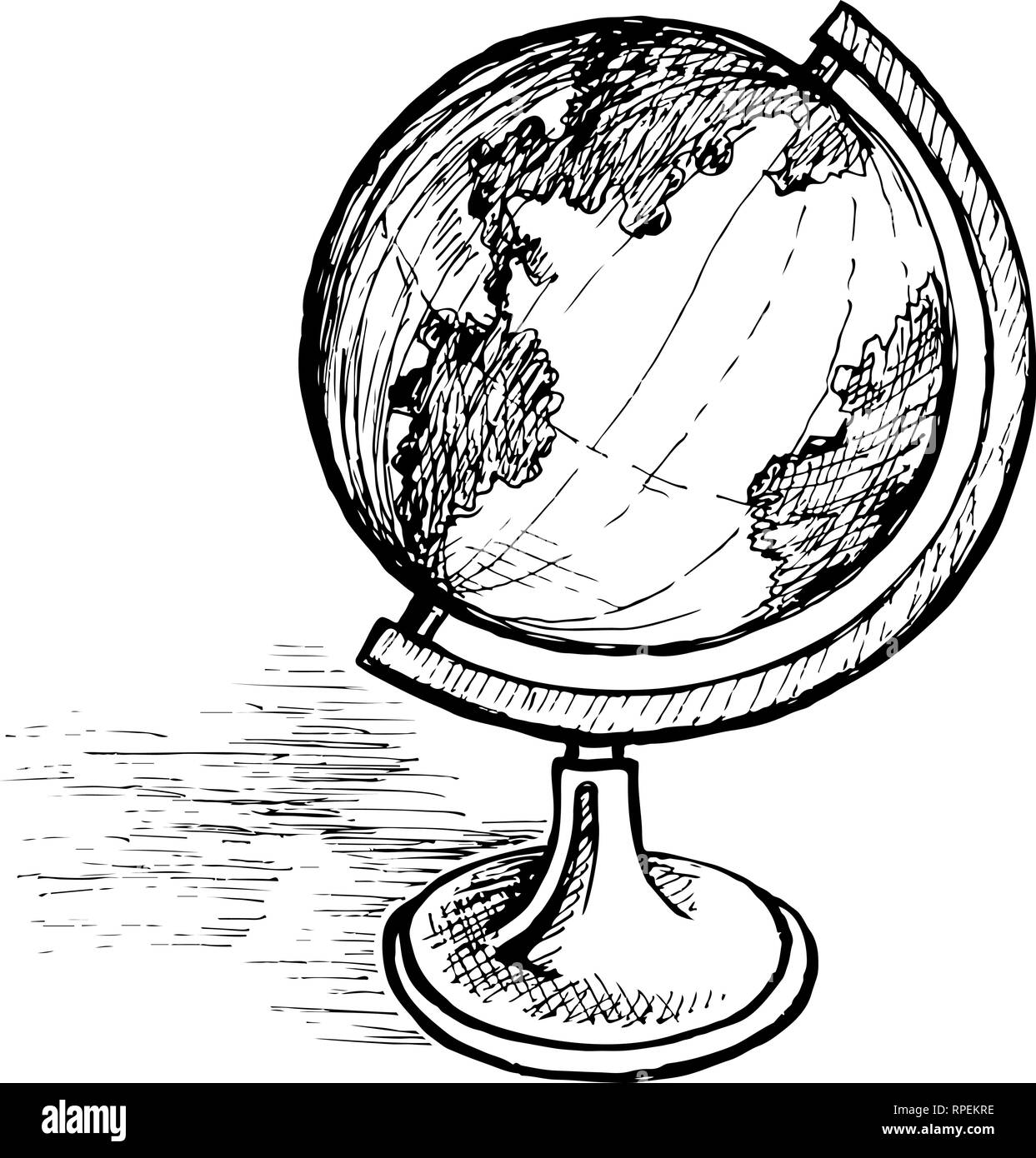 Mondo su uno schizzo di stand Illustrazione Vettoriale