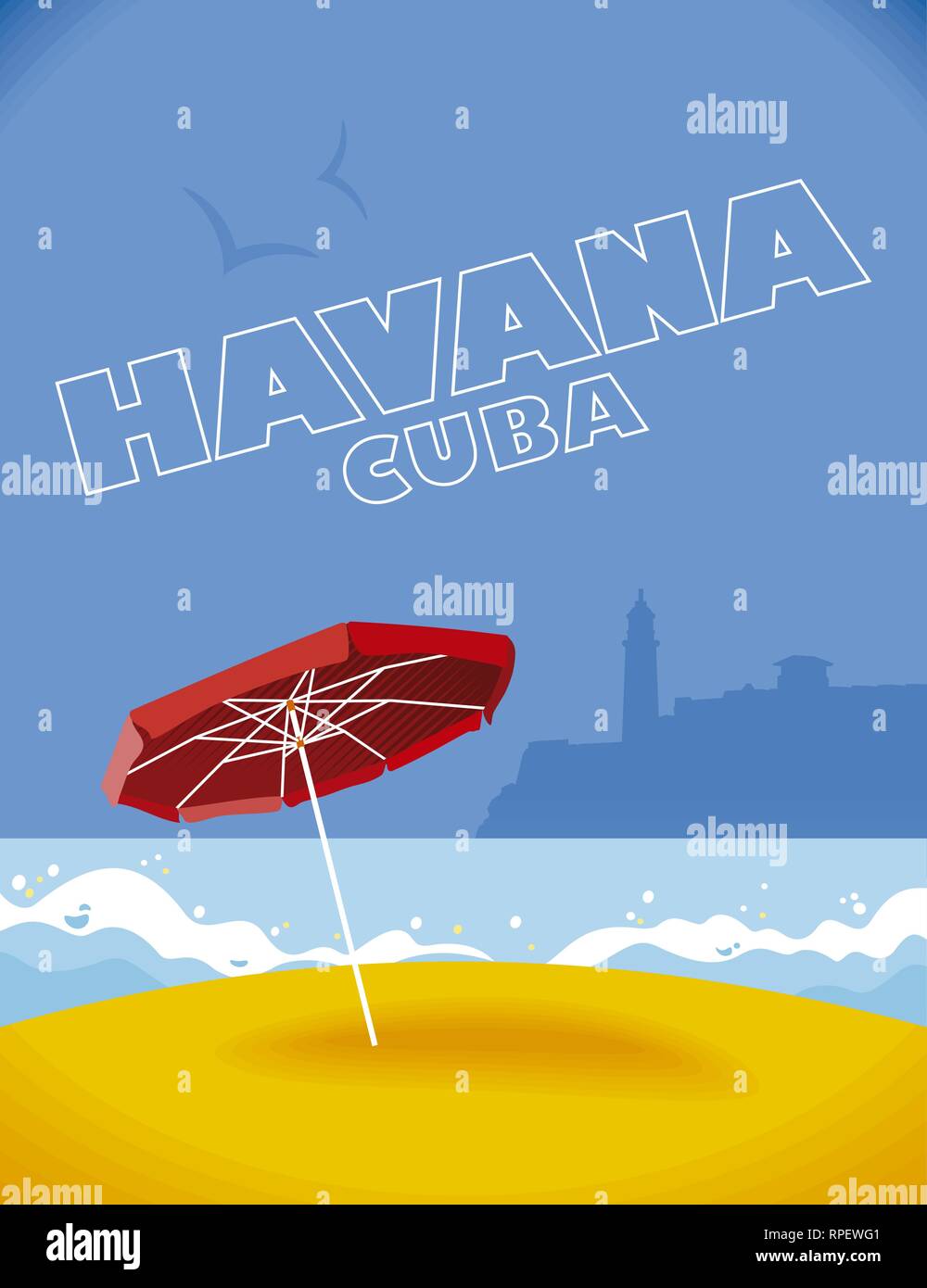 L'Avana Cuba sfondo Illustrazione Vettoriale