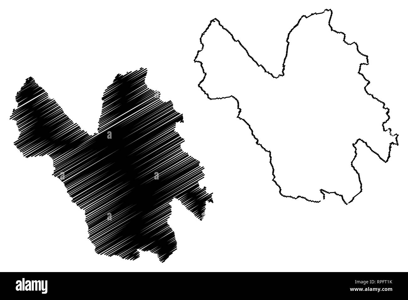 Lao Cai provincia (Repubblica socialista del Vietnam, suddivisioni del Vietnam) mappa illustrazione vettoriale, scribble schizzo Tinh Lao Cai mappa Illustrazione Vettoriale