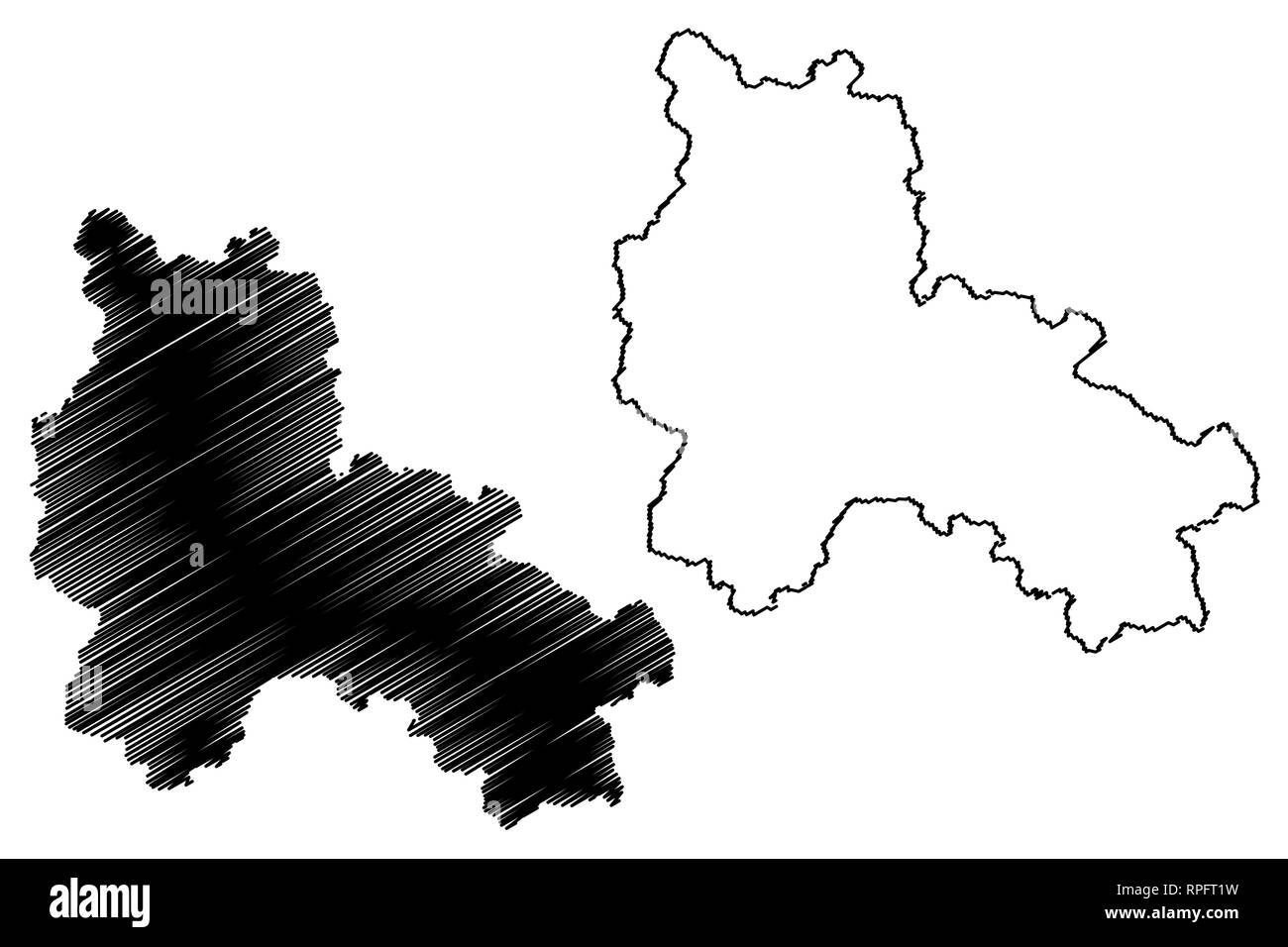 Lang Son provincia (Repubblica socialista del Vietnam, suddivisioni del Vietnam) mappa illustrazione vettoriale, scribble schizzo Tinh Lang Son mappa Illustrazione Vettoriale