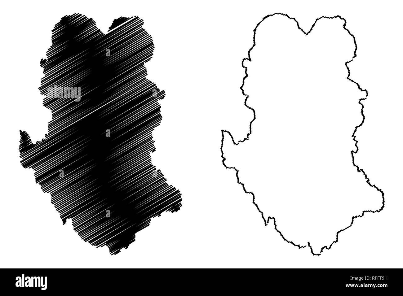 Sukhothai provincia (Regno di Thailandia, Siam, province della Thailandia) mappa illustrazione vettoriale, scribble schizzo Sukhothai mappa Illustrazione Vettoriale