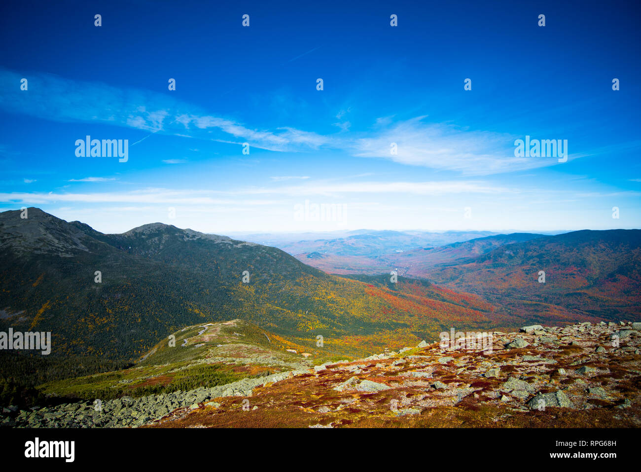 Scena da Mt. Washington in White Mountains, NH Foto Stock