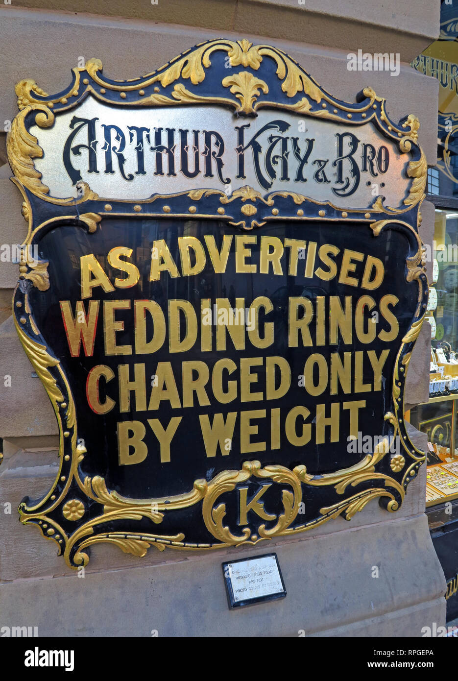 Arthur Kay & Bros, gioiellerie, 2 Nuovo Mercato, Manchester North West England, Regno Unito, M1 1PT Foto Stock