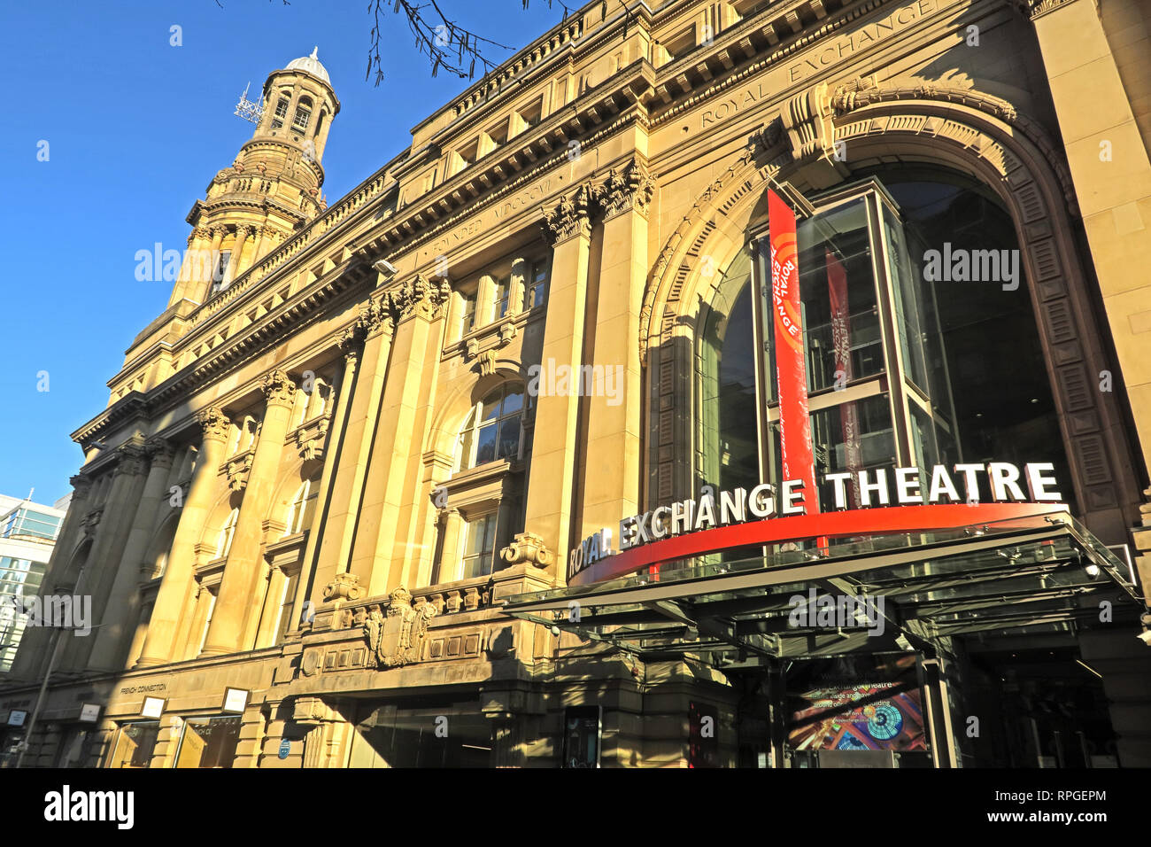 Royal Exchange Theatre, St rna Square, il centro città di Manchester, North West England, Regno Unito Foto Stock