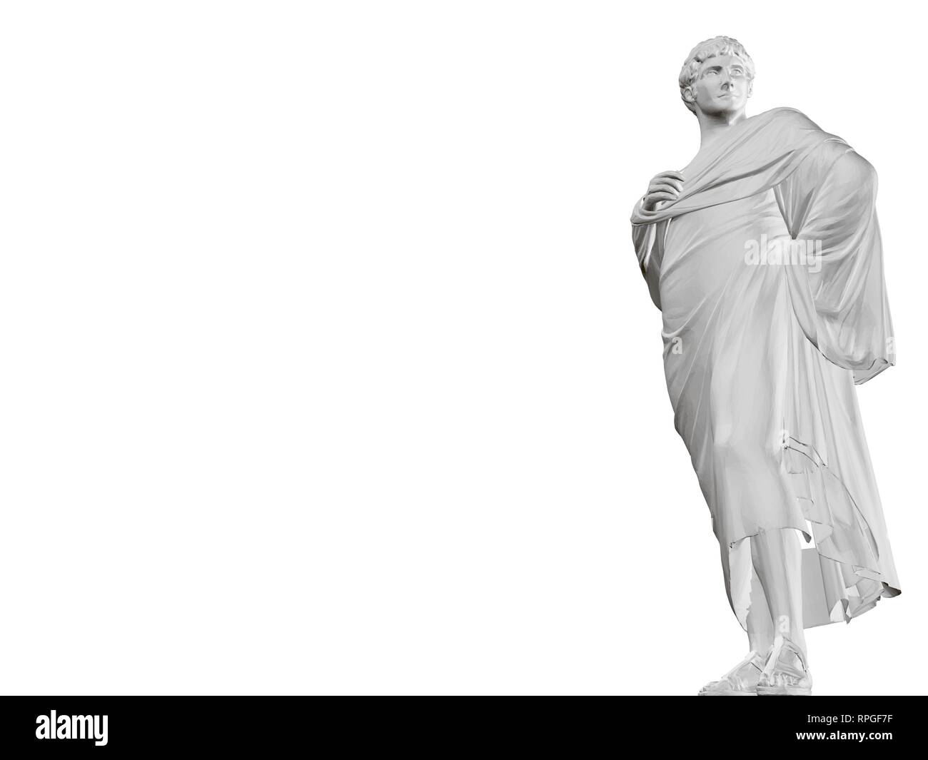 Sfondo con una dettagliata scultura di Marco Antonio. 3D. Illustrazione Vettoriale. Illustrazione Vettoriale