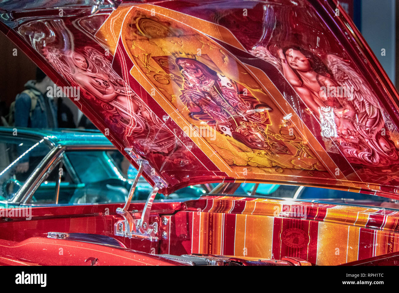 Dettaglio del paintjob di Lowrider custom costruire auto Foto Stock