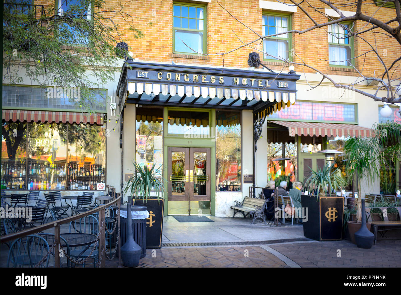 Un ingresso al famoso Hotel per congressi, istituita nel 1918, nel centro cittadino di Tucson, AZ, Stati Uniti d'America Foto Stock