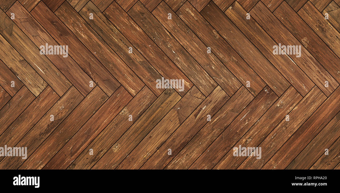 Seamless legno parquet texture orizzontale marrone a spina di pesce Foto Stock