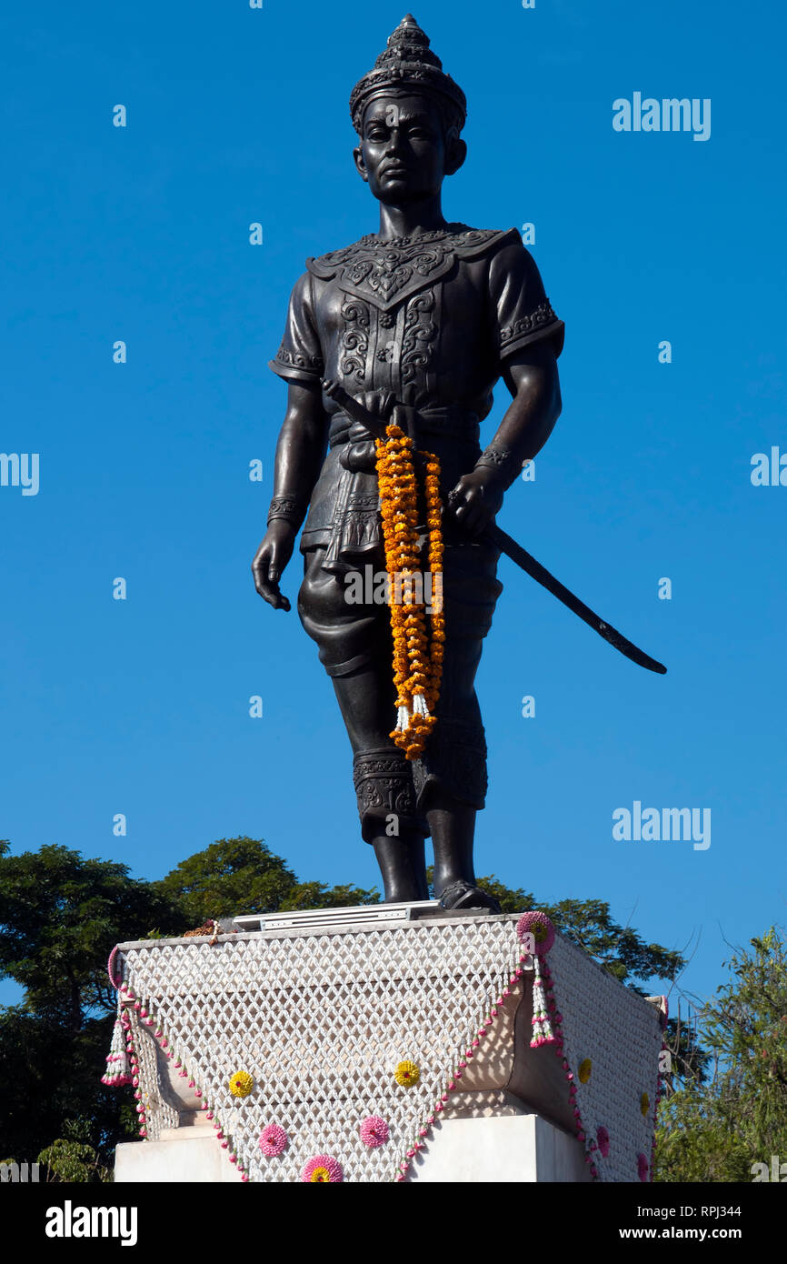Chiang Rai Thailandia 26 dic 2018, monumento di Re Mengrai il pugno righello Lanna Foto Stock