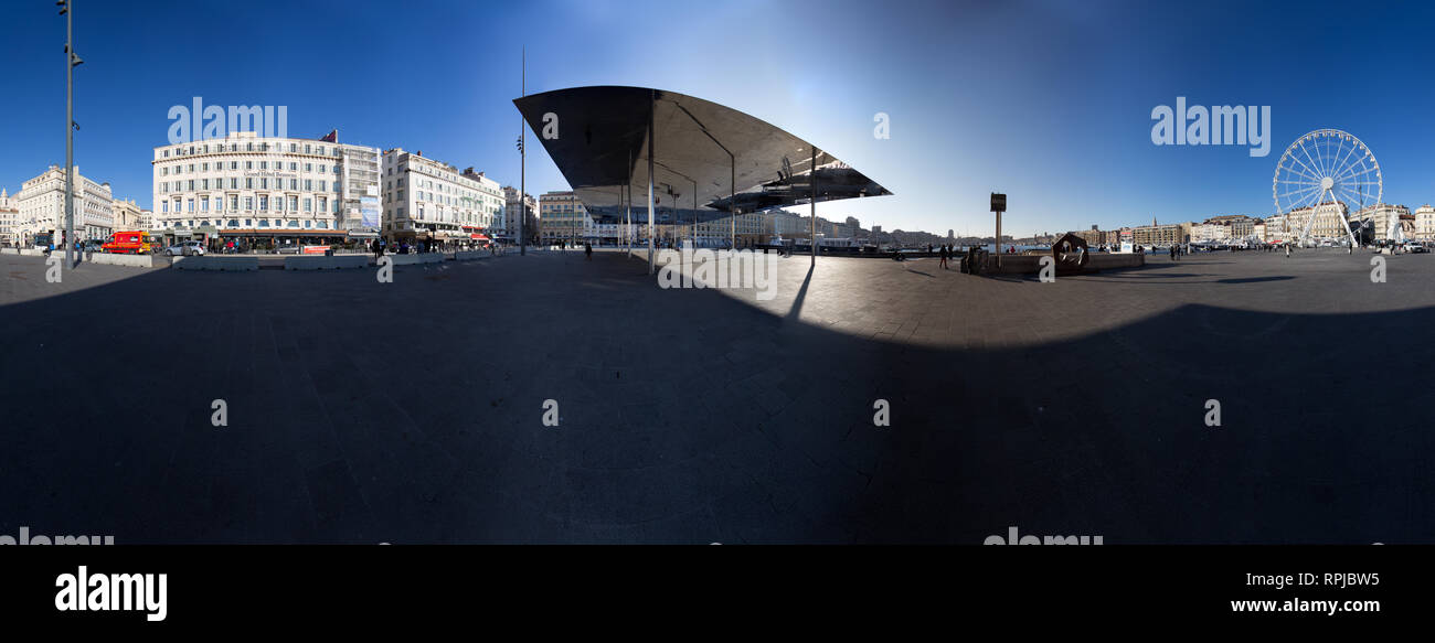 L'Ombrière (l'Ombra) Vieux Port, Marseille, Francia Foto Stock