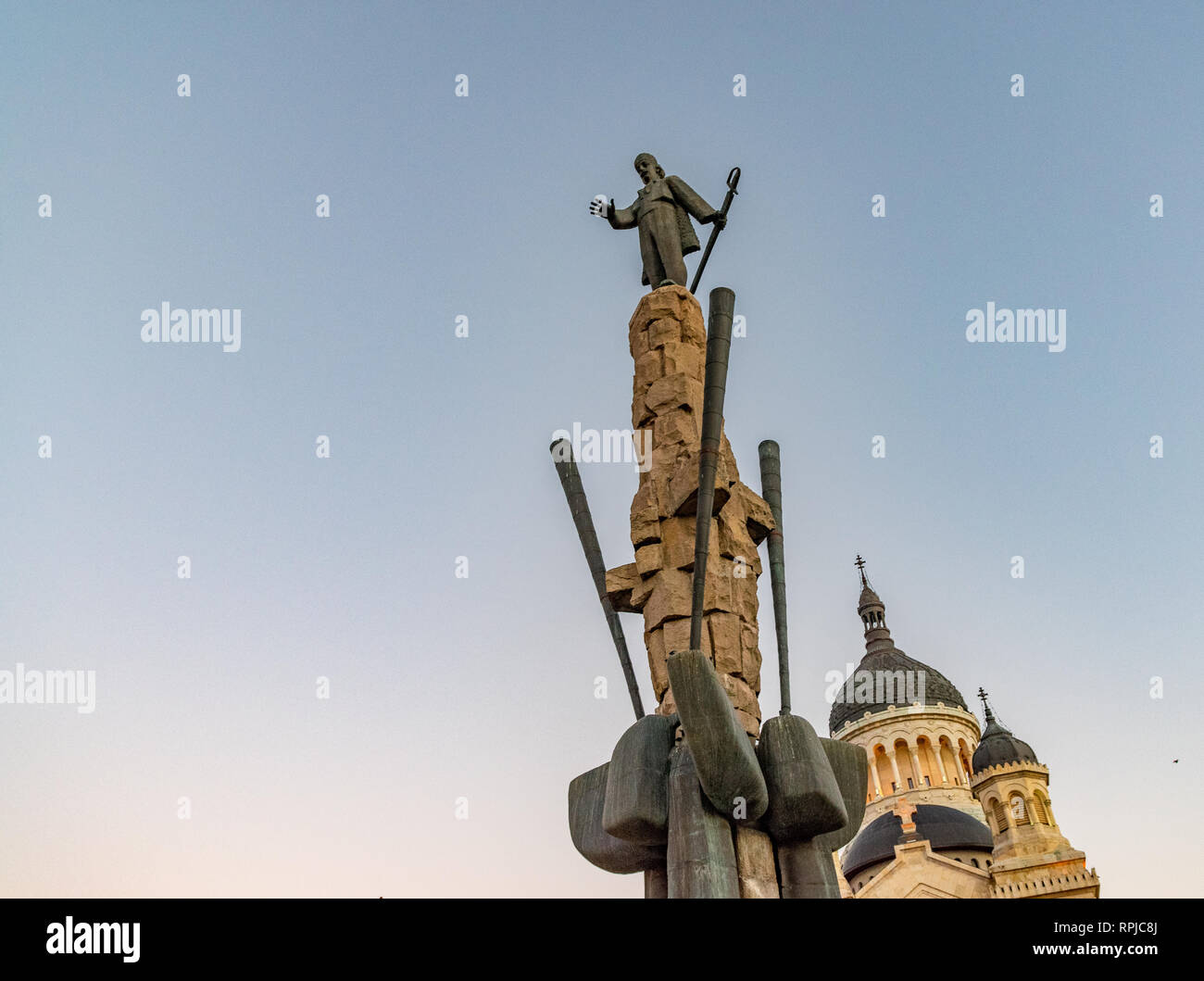 Statua di Avram Iancu in Cluj-Napoca, Romania. Foto Stock