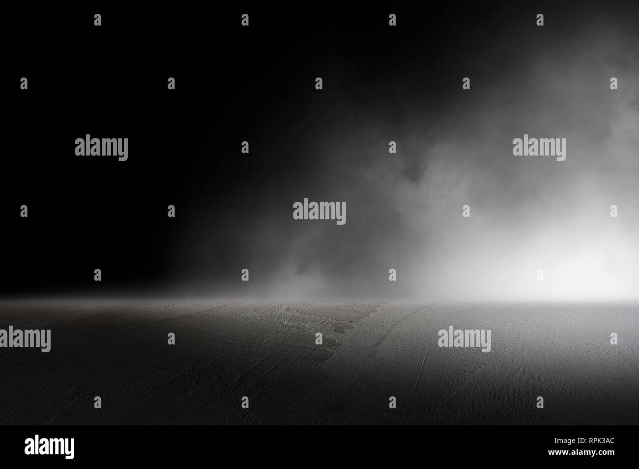 La texture scuro pavimento in calcestruzzo con foschia o nebbia Foto Stock