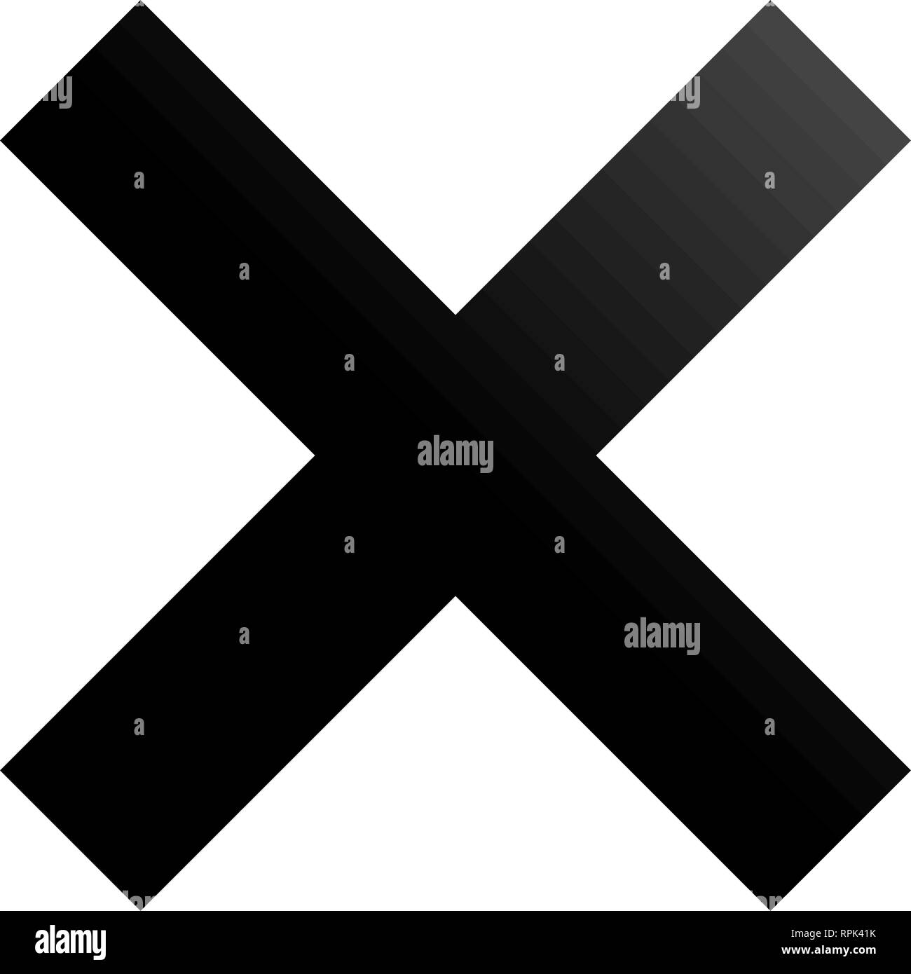 I segni di spunta - gradiente nero icona a forma di croce - illustrazione vettoriale Illustrazione Vettoriale