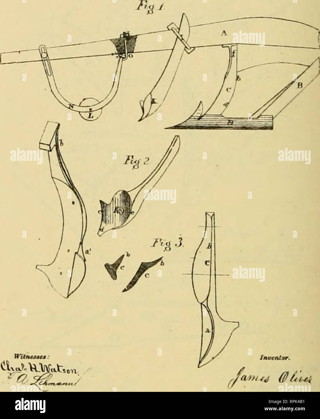 . Allen's digest di aratri, con allegati, brevettata negli Stati Uniti da D.C. 1789 a gennaio 1883 ... Aratri; brevetti. JAMES OLIVER, miglioramento in aratri. No. 128,061. Pilrolt* Giugno 18, 1872,. 01,1 JatlltJ^ WILLIAM K. HARRELL. Miglioramento in aratri. No. 128,Ml. Palcnied Ian&GT; 18, 1872. W. K BARRELL- ARATRO. No. 6,804. fialssned Dec.14. 1676. ?^ !l. Si prega di notare che queste immagini vengono estratte dalla pagina sottoposta a scansione di immagini che possono essere state migliorate digitalmente per la leggibilità - Colorazione e aspetto di queste illustrazioni potrebbero non perfettamente assomigliano al lavoro originale. Allen, James T. (James Foto Stock