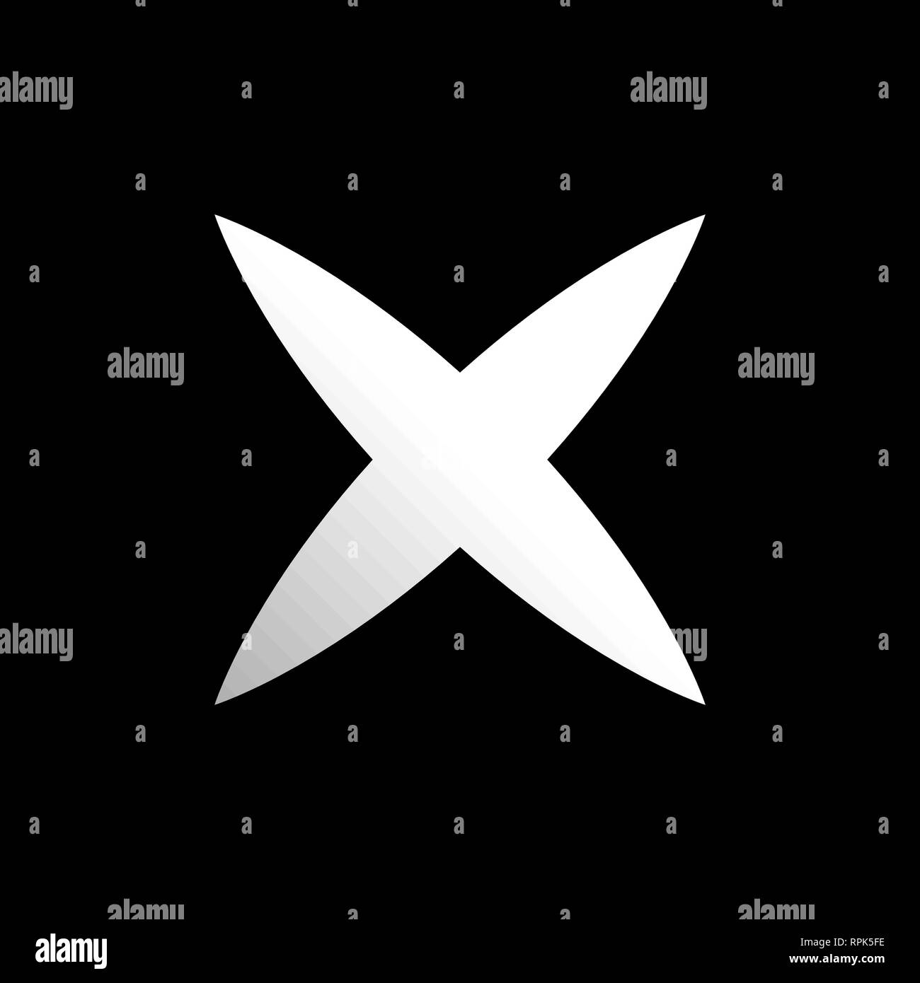 I segni di spunta - gradiente bianco icona a forma di croce - illustrazione vettoriale Illustrazione Vettoriale