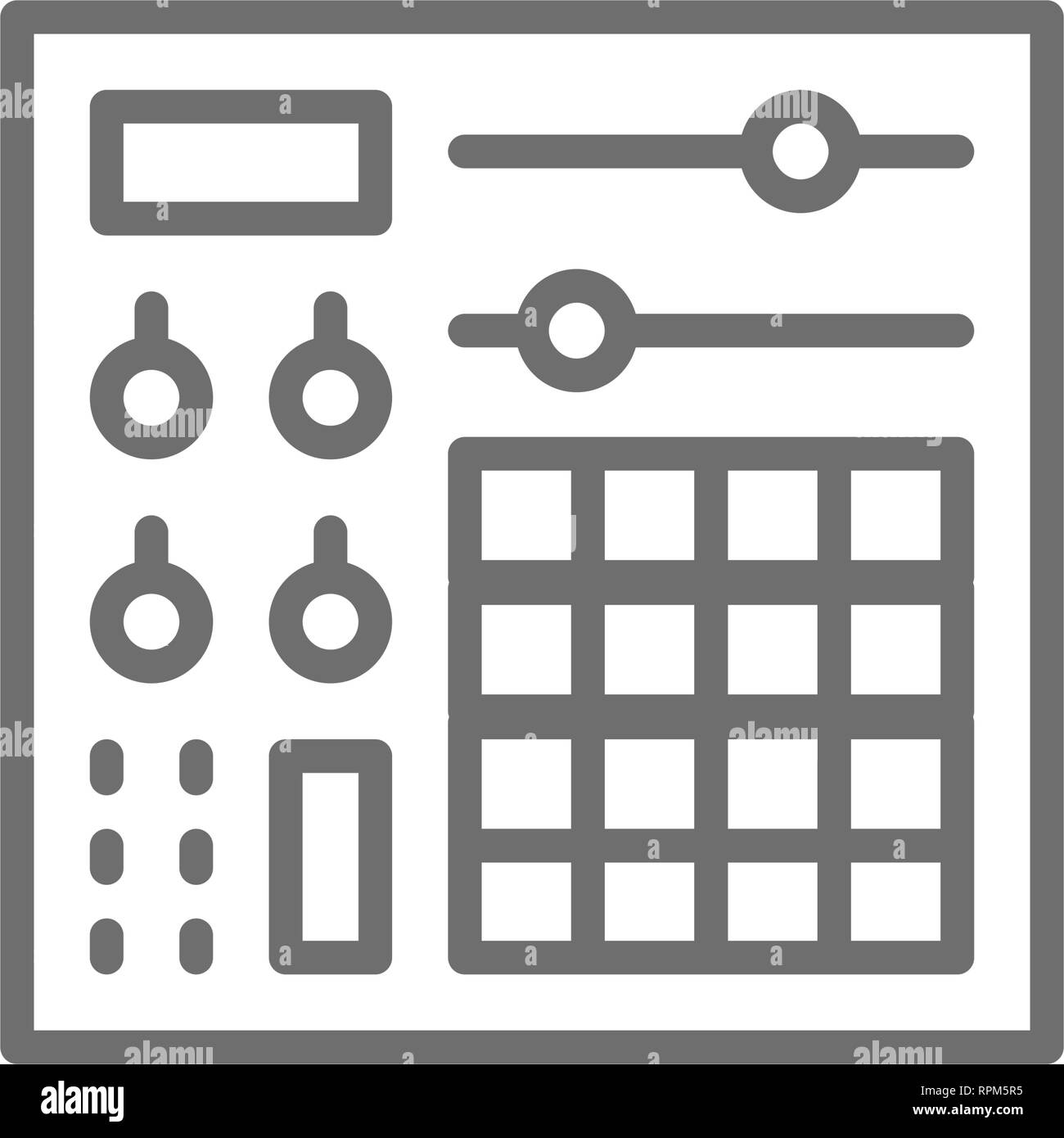 Console di musica, mixer audio line icona. Isolato su sfondo bianco Illustrazione Vettoriale